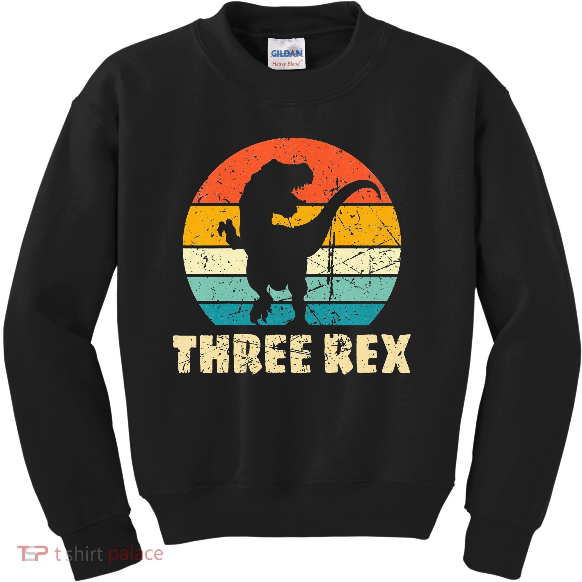 Three Rex 3rd Birthday Third Dinosaur 3 Year Old Kids Sweatshirt