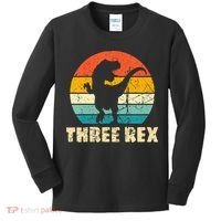 Three Rex 3rd Birthday Third Dinosaur 3 Year Old Kids Long Sleeve Shirt thumb 0