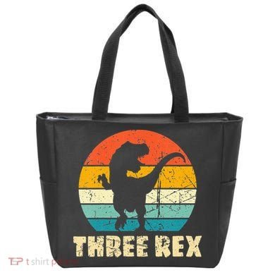 Three Rex 3rd Birthday Third Dinosaur 3 Year Old Tote Bag