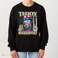 Theodore Roosevelt 4th July Teddy Boozedevelt American Flag Women's Sweatshirt thumb 0