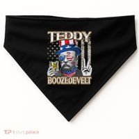 Theodore Roosevelt 4th July Teddy Boozedevelt American Flag USA-Made Doggie Bandana thumb 0