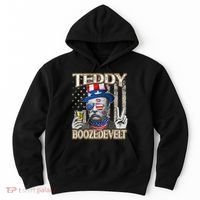 Theodore Roosevelt 4th July Teddy Boozedevelt American Flag Hoodie thumb 0