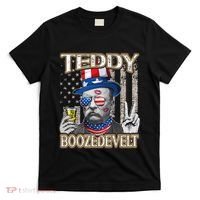 Theodore Roosevelt 4th July Teddy Boozedevelt American Flag T-Shirt thumb 0