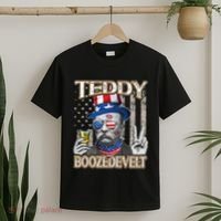 Theodore Roosevelt 4th July Teddy Boozedevelt American Flag T-Shirt thumb 2