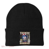 Theodore Roosevelt 4th July Teddy Boozedevelt American Flag Beanie thumb 0