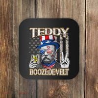Theodore Roosevelt 4th July Teddy Boozedevelt American Flag Coaster thumb 0