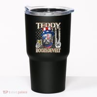 Theodore Roosevelt 4th July Teddy Boozedevelt American Flag Tumbler thumb 0
