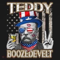Theodore Roosevelt 4th July Teddy Boozedevelt American Flag Mousepad thumb 1