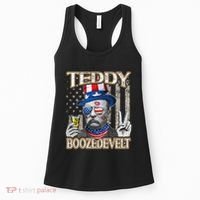 Theodore Roosevelt 4th July Teddy Boozedevelt American Flag Women's Tank Top thumb 0