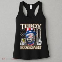 Theodore Roosevelt 4th July Teddy Boozedevelt American Flag Women's Tank Top thumb 3