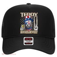 Theodore Roosevelt 4th July Teddy Boozedevelt American Flag Hat thumb 0