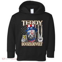 Theodore Roosevelt 4th July Teddy Boozedevelt American Flag Toddler Hoodie thumb 0