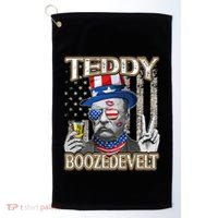 Theodore Roosevelt 4th July Teddy Boozedevelt American Flag Golf Towel thumb 0