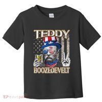 Theodore Roosevelt 4th July Teddy Boozedevelt American Flag Toddler T-Shirt thumb 0