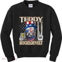 Theodore Roosevelt 4th July Teddy Boozedevelt American Flag Kids Sweatshirt thumb 0