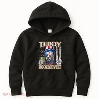 Theodore Roosevelt 4th July Teddy Boozedevelt American Flag Kids Hoodie thumb 0