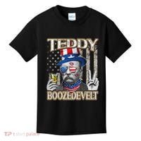 Theodore Roosevelt 4th July Teddy Boozedevelt American Flag Kids T-Shirt thumb 0