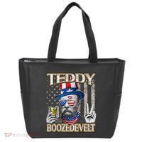 Theodore Roosevelt 4th July Teddy Boozedevelt American Flag Tote Bag thumb 0