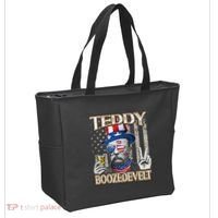 Theodore Roosevelt 4th July Teddy Boozedevelt American Flag Tote Bag thumb 2