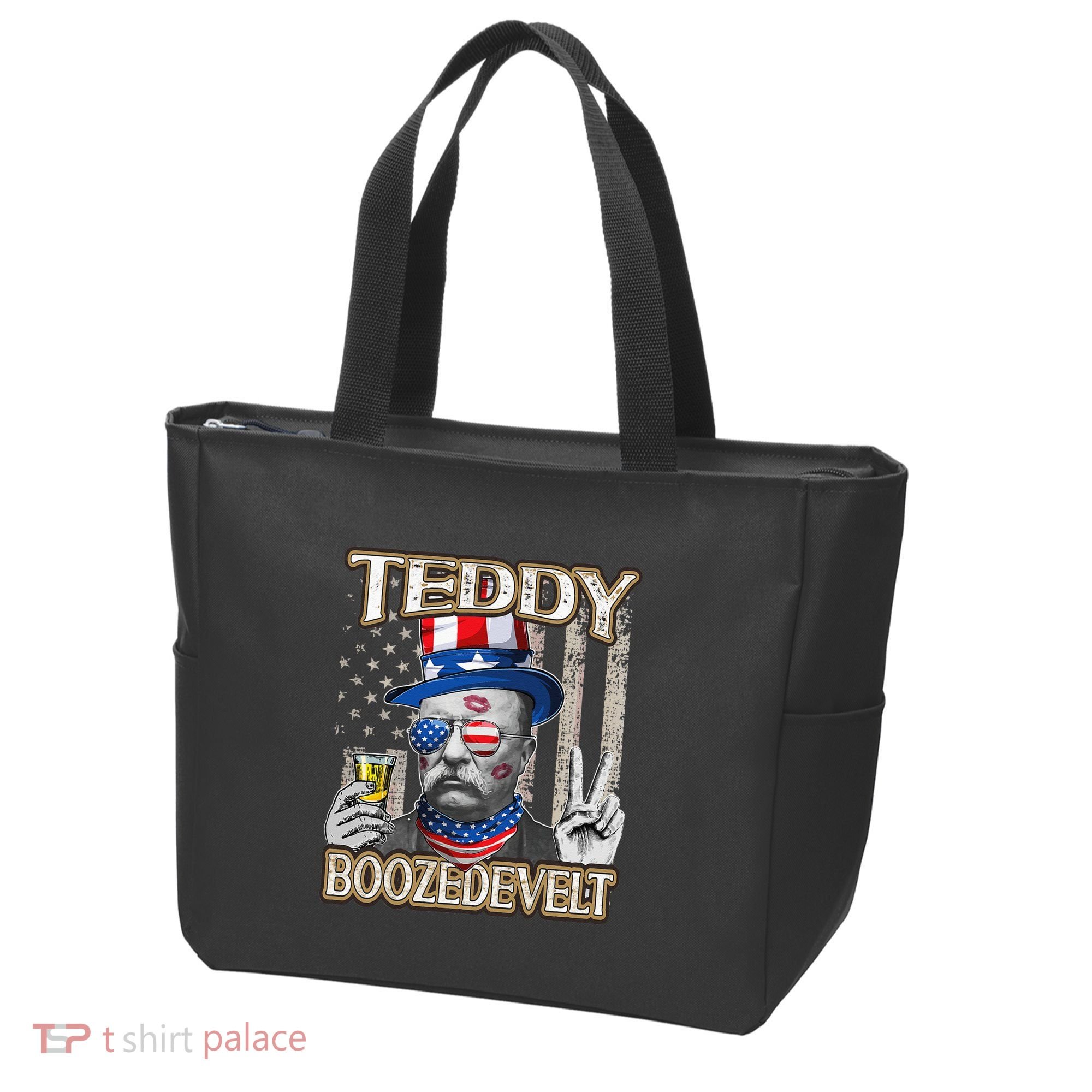 Theodore Roosevelt 4th July Teddy Boozedevelt American Flag Tote Bag