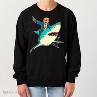 Trump Rides A Shark Trump Shark Women's Sweatshirt thumb 0