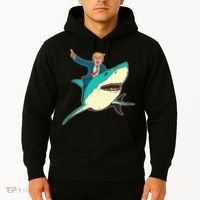 Trump Rides A Shark Trump Shark Hoodie thumb 2