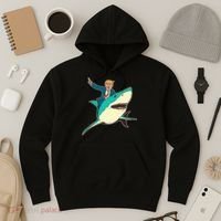 Trump Rides A Shark Trump Shark Hoodie thumb 3