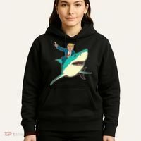 Trump Rides A Shark Trump Shark Hoodie thumb 5