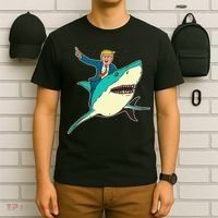 Trump Rides A Shark Trump Shark T-Shirt thumb 6