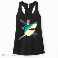 Trump Rides A Shark Trump Shark Women's Tank Top thumb 0
