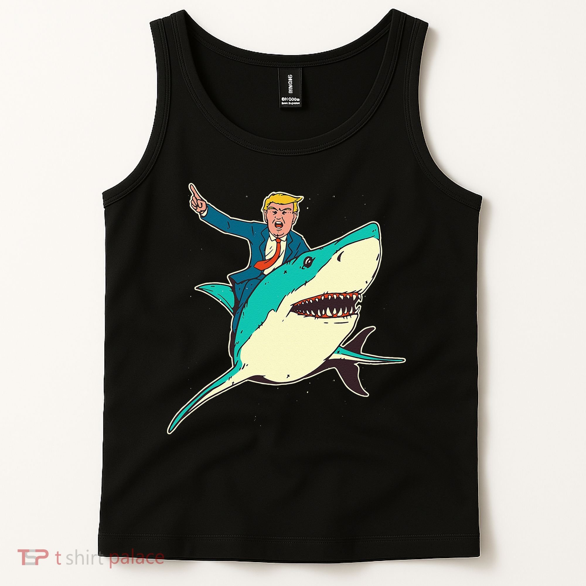 Trump Rides A Shark Trump Shark Tank Top