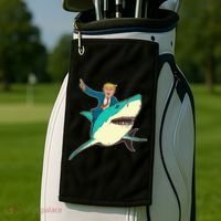 Trump Rides A Shark Trump Shark Golf Towel thumb 2