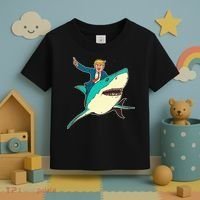 Trump Rides A Shark Trump Shark Toddler T-Shirt thumb 3