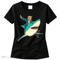 Trump Rides A Shark Trump Shark Women's T-Shirt thumb 0