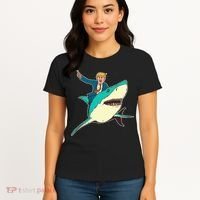 Trump Rides A Shark Trump Shark Women's T-Shirt thumb 4