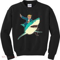Trump Rides A Shark Trump Shark Kids Sweatshirt thumb 0