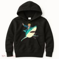 Trump Rides A Shark Trump Shark Kids Hoodie thumb 0