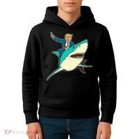 Trump Rides A Shark Trump Shark Kids Hoodie thumb 4