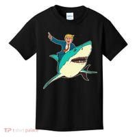 Trump Rides A Shark Trump Shark Kids T-Shirt thumb 0