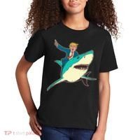 Trump Rides A Shark Trump Shark Kids T-Shirt thumb 2