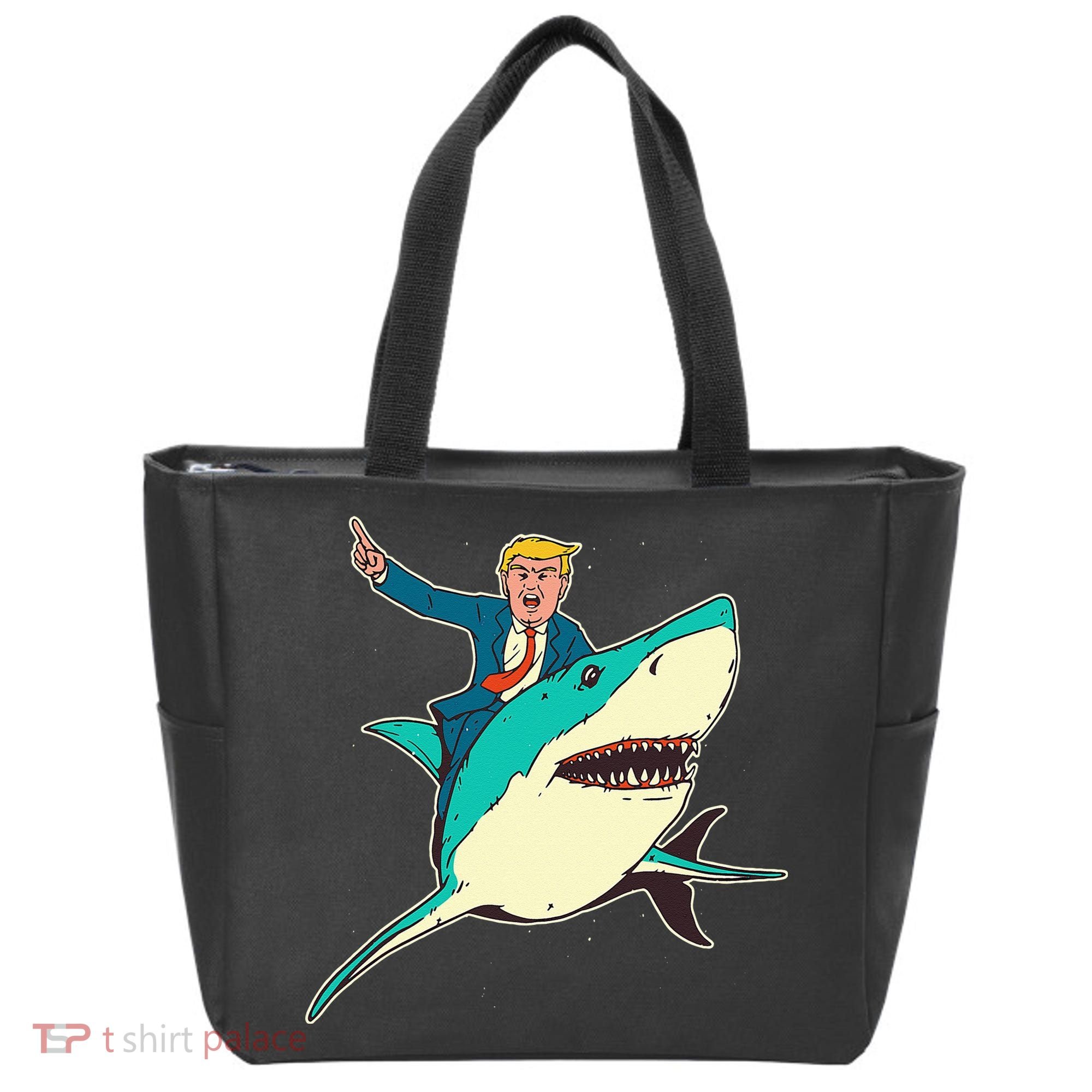Trump Rides A Shark Trump Shark Tote Bag