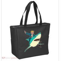 Trump Rides A Shark Trump Shark Tote Bag thumb 2