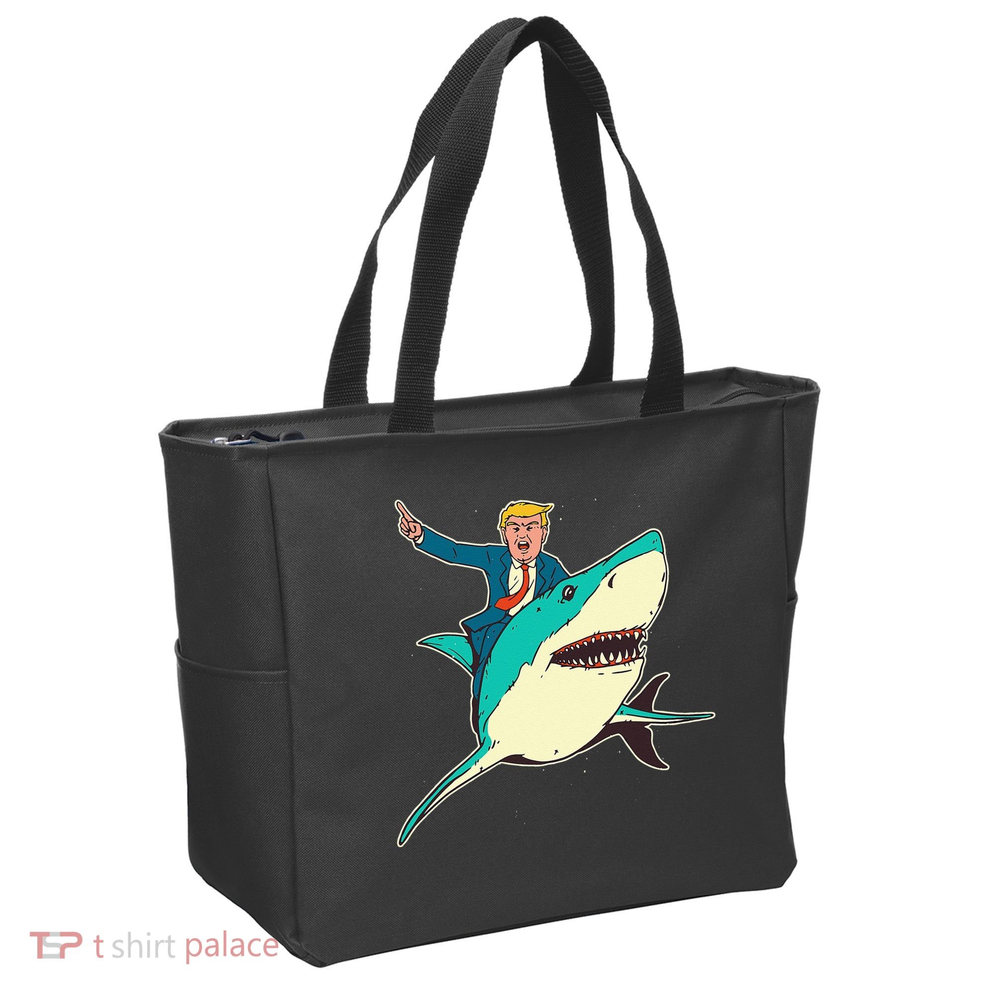 Trump Rides A Shark Trump Shark Tote Bag