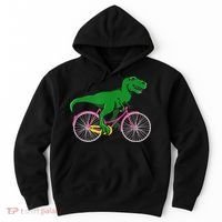 TRex Riding A Bike Funny Trex Dinosaur Bicycle Rider Hoodie thumb 0