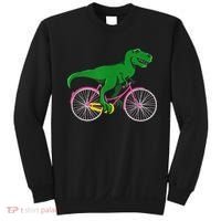 TRex Riding A Bike Funny Trex Dinosaur Bicycle Rider Sweatshirt thumb 0