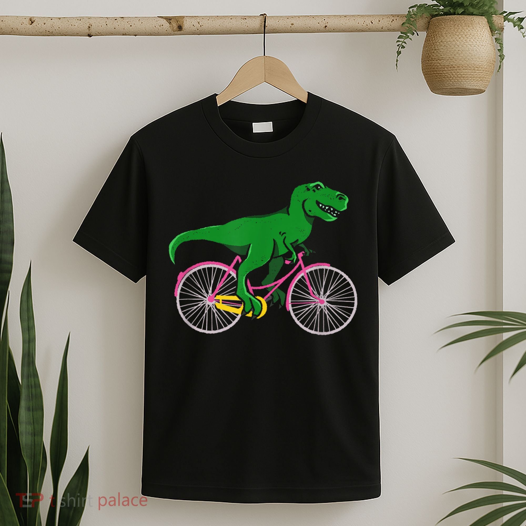 TRex Riding A Bike Funny Trex Dinosaur Bicycle Rider T-Shirt