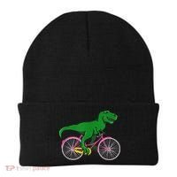 TRex Riding A Bike Funny Trex Dinosaur Bicycle Rider Beanie thumb 0