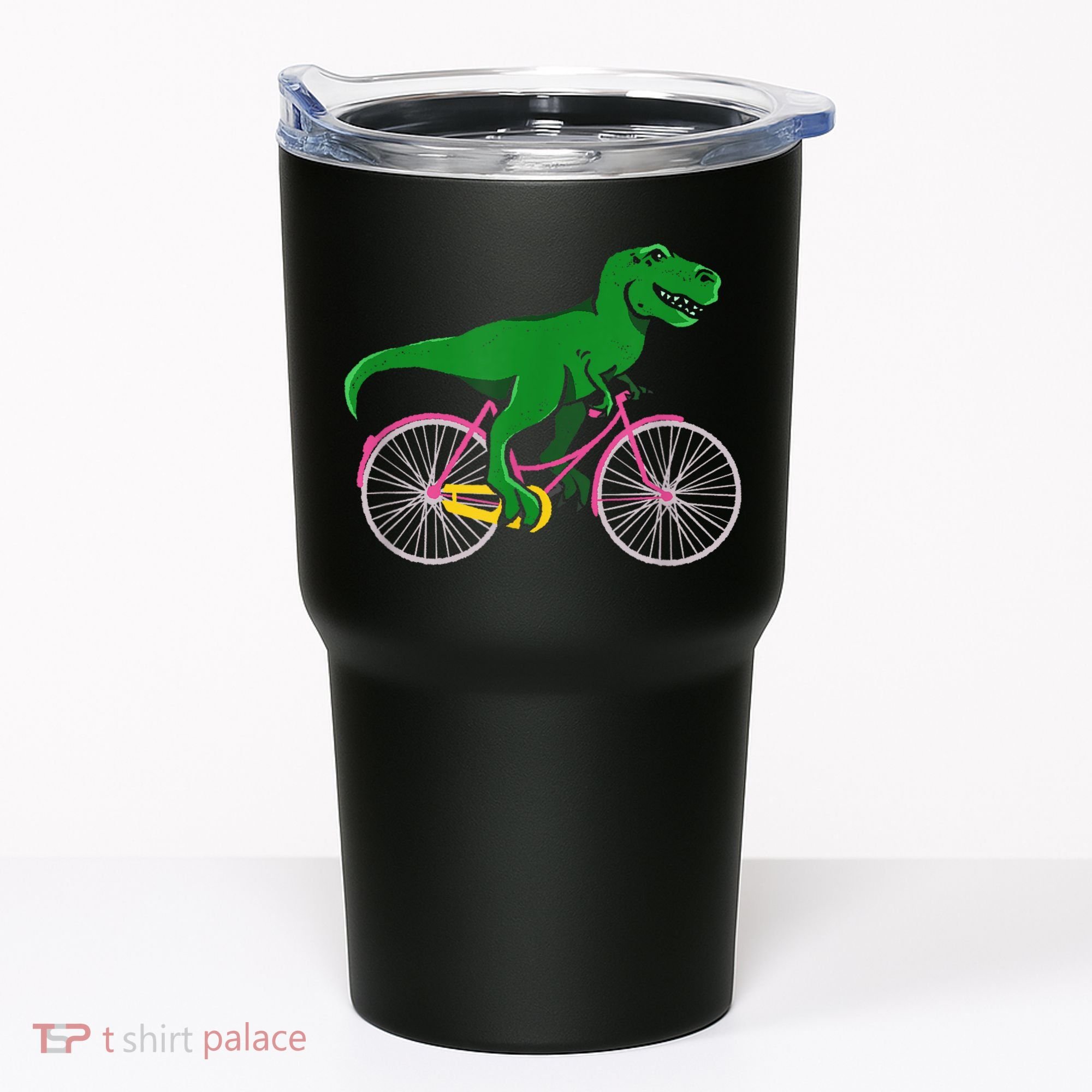 TRex Riding A Bike Funny Trex Dinosaur Bicycle Rider Tumbler