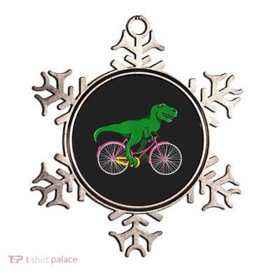 TRex Riding A Bike Funny Trex Dinosaur Bicycle Rider Ornament