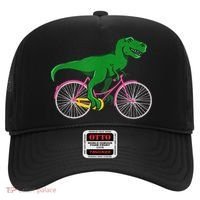 TRex Riding A Bike Funny Trex Dinosaur Bicycle Rider Hat thumb 0